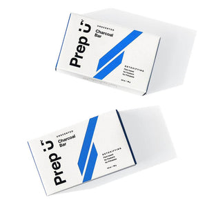 Prep U unscented charcoal castile cleansing bar for detoxifying skin and exfoliating impurities.