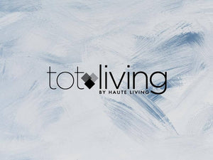 Logo of TotLiving, showcasing a modern design with artistic background.