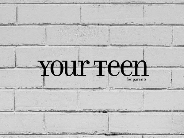 Your Teen logo on a textured wall, focusing on parenting advice and support for families.