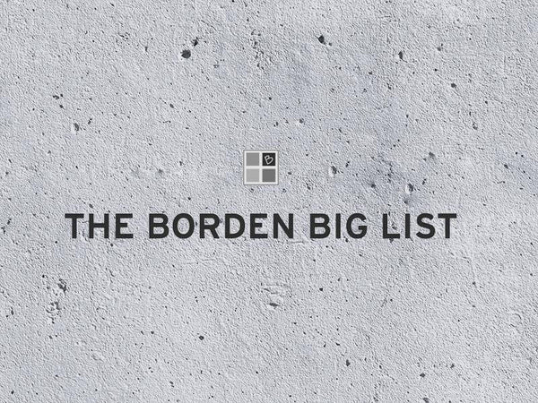 The Borden Big List logo on textured gray background, representing a comprehensive resource for teens and tweens.