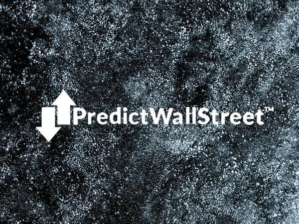 Logo of PredictWallStreet with upward and downward arrows representing market predictions.