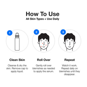 Step-by-step usage instructions for Prep U Blem Pen for all skin types, ideal for teen acne treatment.