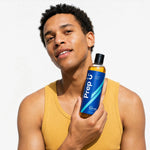 Teen holding Prep U Big Sur Body Wash — natural body wash for teen boys, Nordic spruce scent