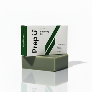 Prep U shave bar with packaging on a white background