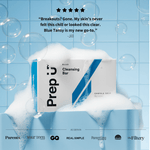 Prep U Blue Tansy bar lather — creamy castile foam for sensitive and acne-prone teen skin