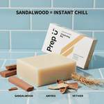 Natural sandalwood soap for dry skin — Prep U castile bar with shea butter and olive oil to lock in moisture