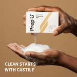 Prep U Sandalwood Cleansing Bar — warm woodsy natural soap gentle enough for face and body, made in USA