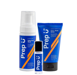Prep U Clean + Clear Face Set for flawless skin, including daily face wash and scrub. Perfect for teen hygiene bundles!