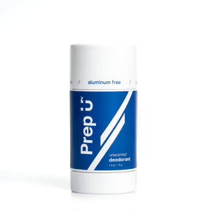 Prep U Unscented aluminum-free deodorant stick — closed product shot, fragrance-free for sensitive skin