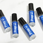 Prep U Blem Pen Serum bottles — plant-based blemish roll-on serum with 13 botanicals. Zero Benzoyl Peroxide. Zero Salicylic Acid.