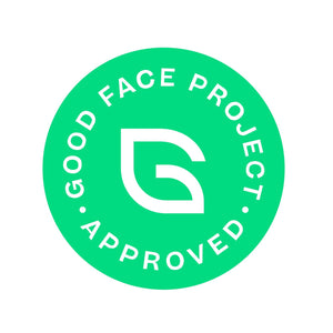 Good Face Project Approved logo indicating safe skincare products without harmful ingredients.