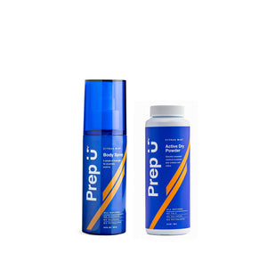 The Fresh Duo featuring Prep U Body Spray and Active Dry Powder for moisture-wicking and odor prevention.